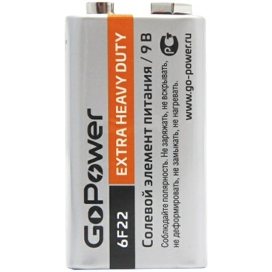 Элемент питания GoPower Крона 6F22 S111