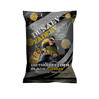 Прикормка методная Dunaev - Fadeev Black Citrus 1 кг (Черный цитрус) 