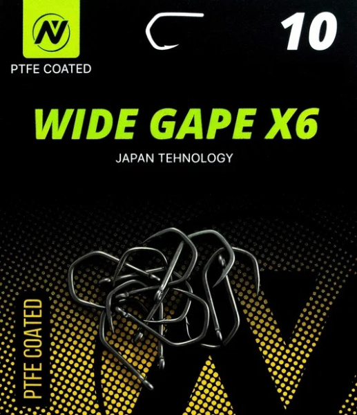 Крючки карповые VN Tackle Wide Gape X6 Size 10 Тефлон