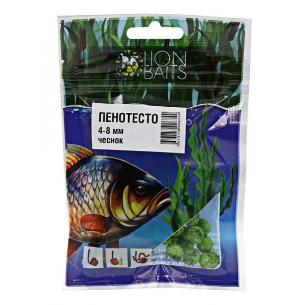 Пенотесто  Lion Baits чеснок (Зеленый) 4-8мм