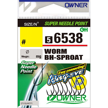 Крючки с колечком Owner Worm BH-Sproat Size 12 BC 