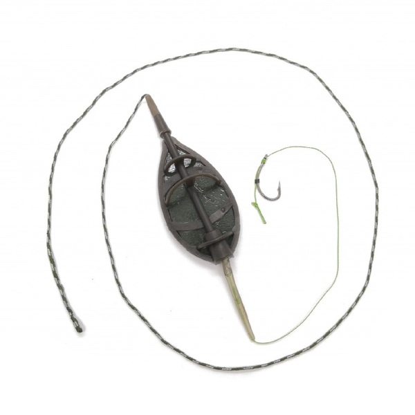 Готовый карповый монтаж с флэт кормушкой Carp Hunter Flat Method 1