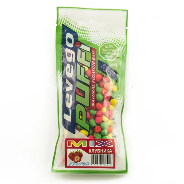 Воздушное пенотесто PUFFI  Levego baits Клубника (МИКС FLUORO)