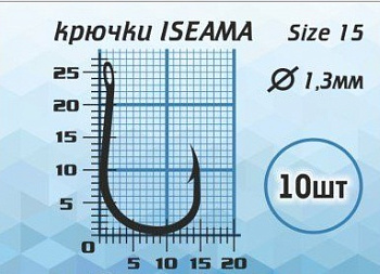 Крючки для ловли толстолобика Iseama Silver carp hook Size 15  