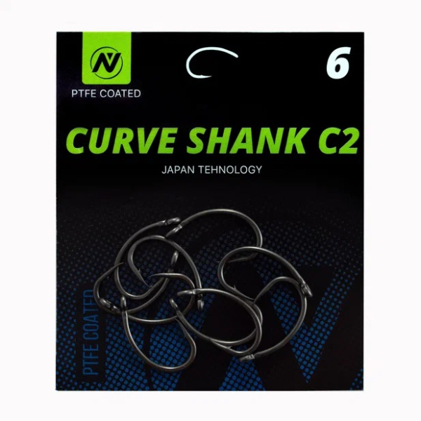 Крючки карповые VN Tackle Curve Shank C2 Size 6 Тефлон