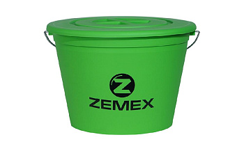 Ведро для прикормки пластиковое с крышкой  Zemex  25л 