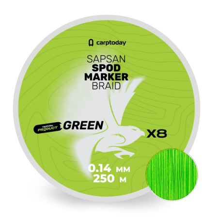 Плетеный шнур для спода и маркера CARPTODAY Sapsan Spod & Marker Braid  250м 8,0кг 0,14мм (Зелёный)