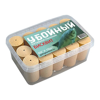 Прикормка на толстолобика УБОЙНЫЙ в контейнере Технопланктон Biscuit 975 гр 1 040г 15шт. (Бисквит) 