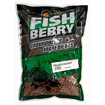 Пеллетс Fishberry медленнорастворимый Halibut 6мм 1 кг (Палтус)   Бордовый
