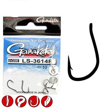Крючки с колечком Gamakatsu LS-3614F N/L Size 8  
