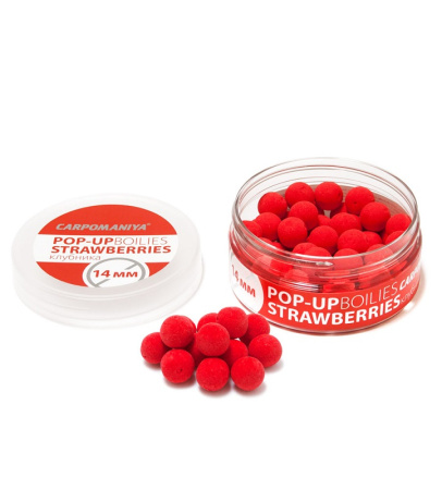 Бойлы плавающие Carpomaniya   Strawberry 14мм 60 г (Клубника) 1
