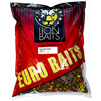 Бойлы тонущие Lion Baits Euro Baits Spod Mix измельченные + пеллетс 5 кг (Рыбный) 