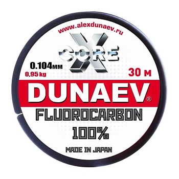 Леска Dunaev Fluorocarbon  30м 0,950кг/0,104мм Прозрачная 
