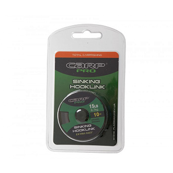 Повод. мат. без оболочки Carp Pro Sinking Hooklink  10м 15lb/ (Gravel Brown) 