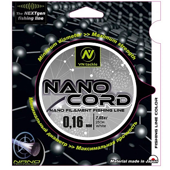 Плетеный шнур VN Tackle NanoCord Line  250м 7.65кг/0,16мм (White) 