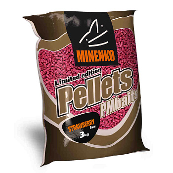 Пеллетс Minenko PMbaits Strawberry 5мм 3 кг (Клубника)   Красный