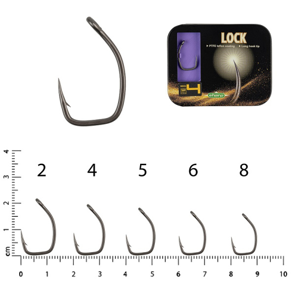 Крючки EastShark ES 2026 LOCK Size 5 Тефлон с бородкой