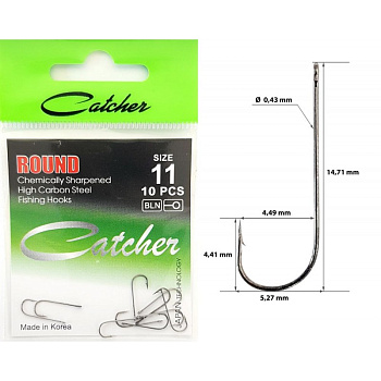 Крючки Catcher AJI Size 11 Черный никель 