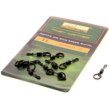 Вертлюг с кольцом и  застежкой PB Products Ronnie Rig Swivel  sz11, 10шт