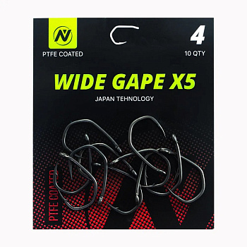Крючки карповые VN Tackle Wide Gape X5 Size 4 Тефлон 