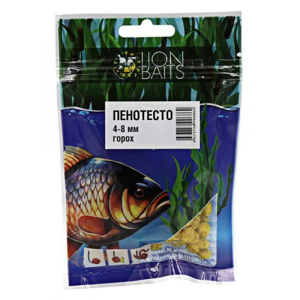 Пенотесто  Lion Baits горох (Желтый) 4-8мм