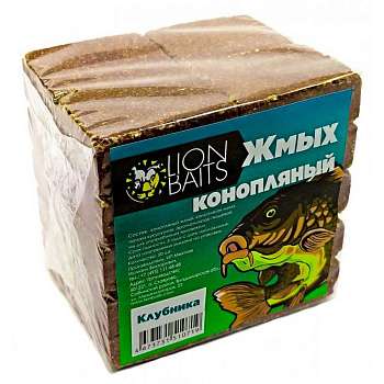Прикормка Lion Baits Карп/карась Жмых конопляный 520 г (Макуха Клубника) 