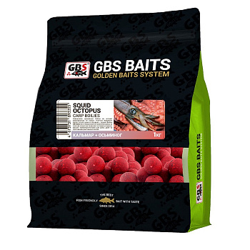 Бойлы тонущие GBS Baits Прикормочные Squid Octopus 20мм 1 кг (Кальмар Осьминог) 