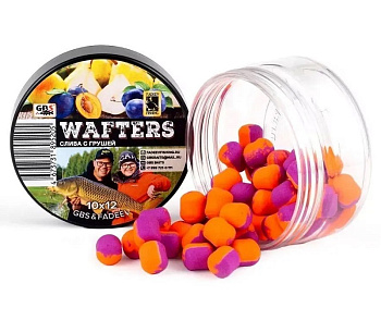 Бойлы нейтральные GBS&Fadeev wafters  Plum Pear 10x12мм  50 г (Слива Груша+Ликвид) 