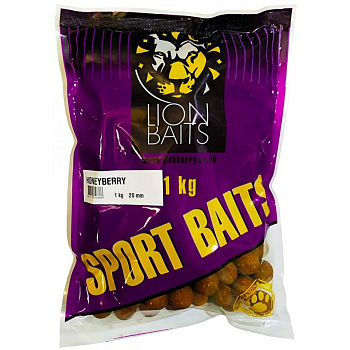 Бойлы тонущие Lion Baits  SPORT BAITS HONEYBERY 20мм 1 кг (Мед-земляника) 