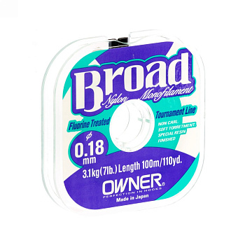 Поводочная леска Owner Broad  100м 1,00кг/0,10мм (Прозрачный) 