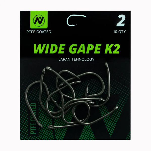 Крючки карповые VN Tackle Wide Gape K2 Size 2 Тефлон NEW1