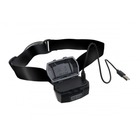 Фонарь налобный светодиод белый и красный Elegance method USB-кабель 1