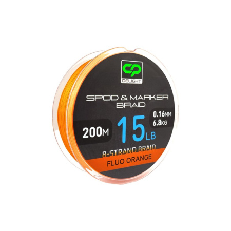 Плетеный шнур для спода и маркера Carp Pro Deligth  200м 15lb 0,16мм (флуоро-оранжевый)  1