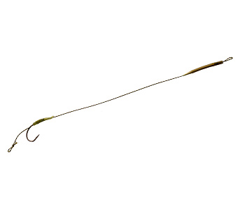 Крючок с лентяйкой и поводком Carp Pro Kurv Shank Size 4 Черный никель  в оплетке 25Lb 20см