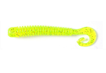 Силиконовая приманка Твистер Lucky John Pro Series Ballist 3.3in 84 мм съедоб (S15 Chartreuse Red)