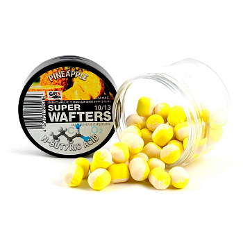 Бойлы нейтральные GBS Baits wafters  Pineapple N-BUTYRIC ACID 10x13мм  67 г (Масляная кислота) 