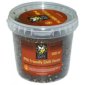Зерновая смесь Lion Baits PVA Friendly Mixed Particles Hemp seeds with Chilli 900 г (Конопля с чили)