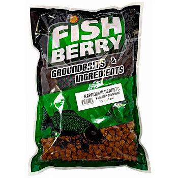 Пеллетс Fishberry Carp pellets Squid Octopus 10мм 1 кг (Кальмар-осьминог)   Коричневый