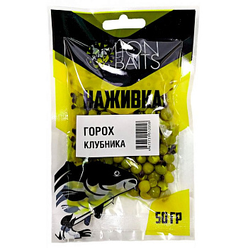 Горох насадочный Lion Baits Наживка натуральная Strawberry 50 г (Клубника) 