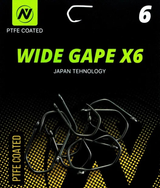Крючки карповые VN Tackle Wide Gape X6 Size 6 Тефлон