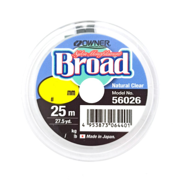 Поводочная леска Owner Broad  25м 3,1кг0,18мм (Прозрачный) 11