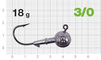 Джиг-головка Power 120 NP-1608  Nautilus Size 3/0 18гр 4 шт. (Серый) Не разборная
