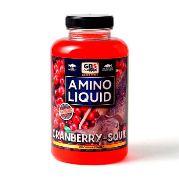 Жидкое питание GBS Baits Amino Liquid Squid Cranberry 500 мл (Кальмар Клюква) 