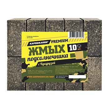 Прикормка Carpomaniya Жмых подсолнечника 10куб. Premium 450 г (Клубника) 