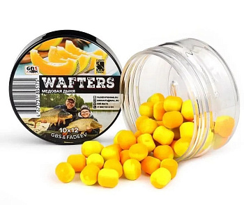 Бойлы нейтральные GBS&Fadeev wafters  Honey Melon 10x12мм  50 г (Медовая дыня +Ликвид) 