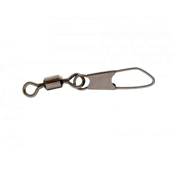 Застежка фидерная с вертлюгом F-fishing Rolling Swivel Snap Black M, 7шт
