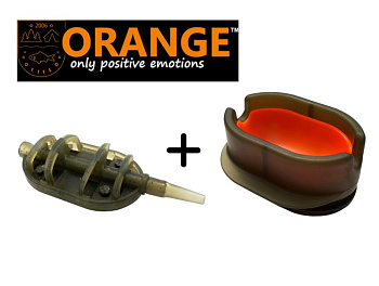 Флэт кормушка с формой Orange Carp Classic Flat Method + Method Mould 60г