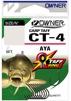 Крючки с колечком Owner Carp Taff Aya Size 2 Тефлон 