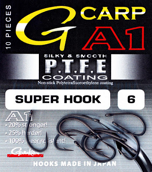 Крючки Gamakatsu A1 G-Carp Super Hook Size 8 PTFE 