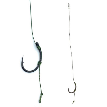 Поводок Flat Feeder с волосяной оснасткой Carp Hunter Krank Size 6   Мягкий  17см